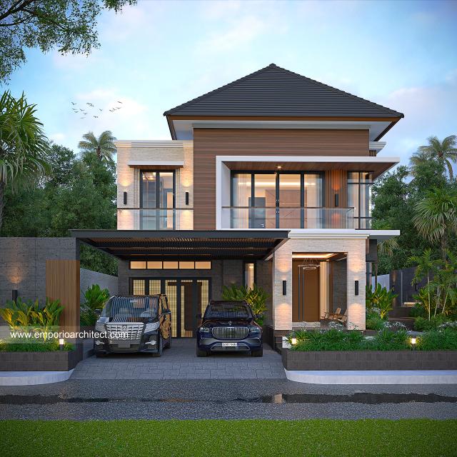 Desain Rumah Modern 2 Lantai Bapak SFL di Aceh - Tampak Depan