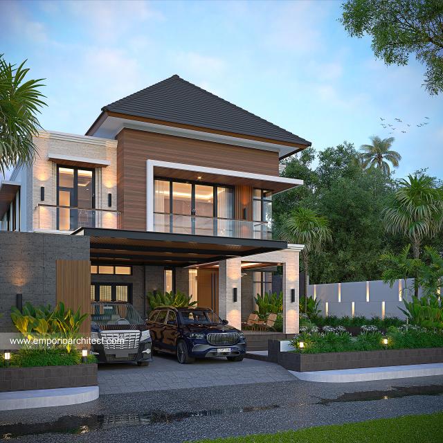 Desain Tampak Depan 3 Rumah Modern 2 Lantai Bapak SFL di Aceh