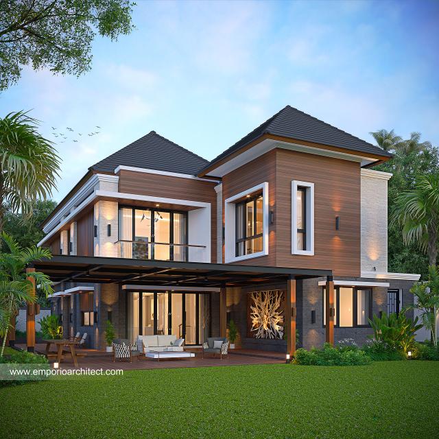 Desain Tampak Belakang Rumah Modern 2 Lantai Bapak SFL di Aceh