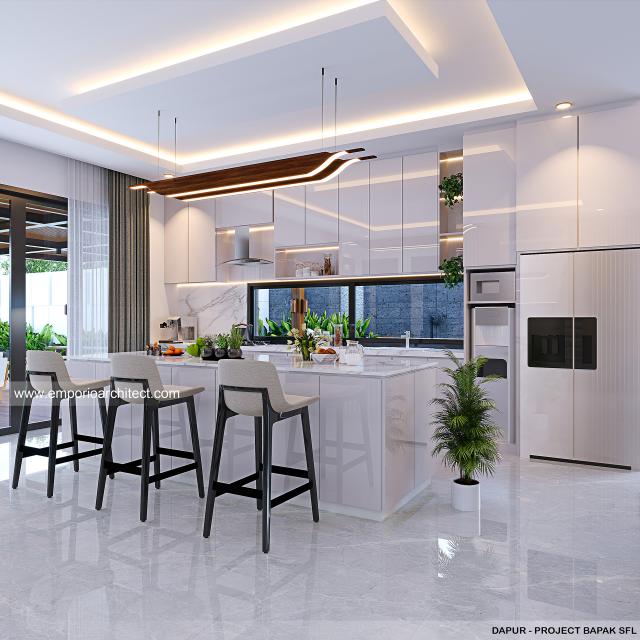 Desain Dapur Rumah Modern 2 Lantai Bapak SFL di Aceh