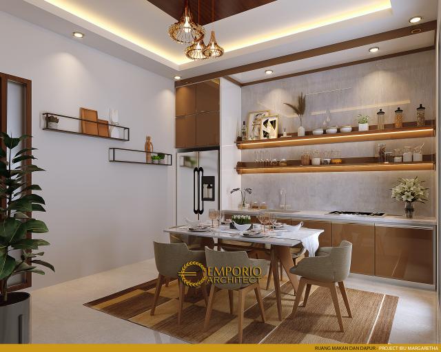 Desain Ruang Makan dan Dapur Rumah Modern 2 Lantai Ibu Margaretha di Jayapura, Papua