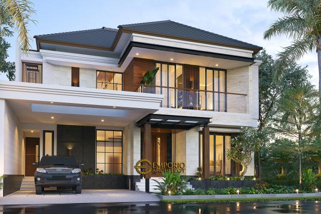 Desain Rumah Modern 2 Lantai Ibu Margaretha di Jayapura, Papua - Tampak Depan Tanpa Pagar