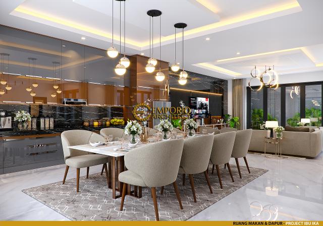 Desain Ruang Makan dan Dapur Rumah Modern 2 Lantai Ibu Ika di Batu, Jawa Timur