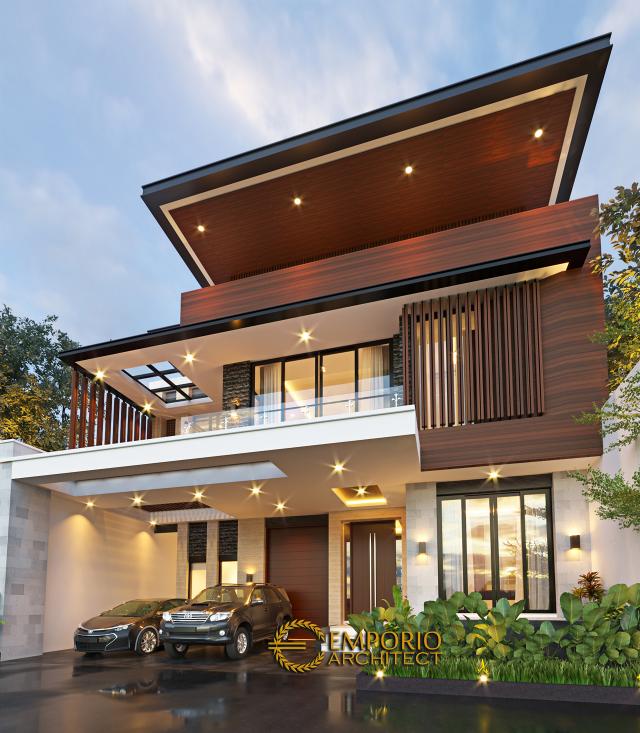 Desain Tampak Depan 3 Rumah Modern 2 Lantai Bapak Albert di Bandung, Jawa Barat