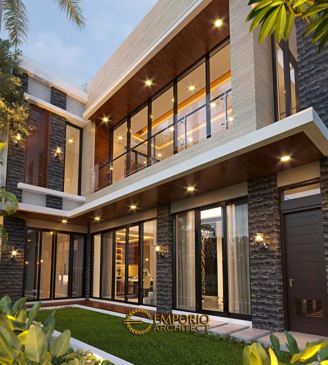 Desain Tampak Belakang 2 Rumah Modern 2 Lantai Bapak Albert di Bandung, Jawa Barat