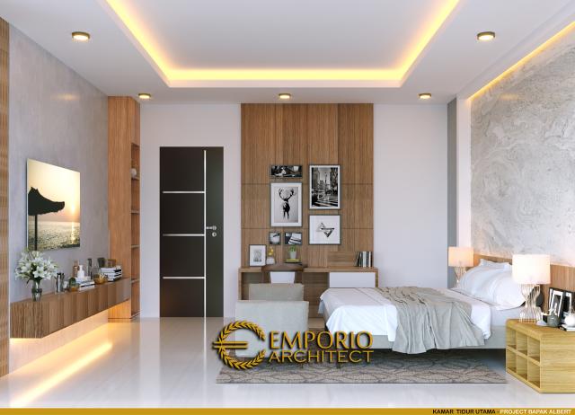 Desain Kamar Tidur Utama Rumah Modern 2 Lantai Bapak Albert di Bandung, Jawa Barat