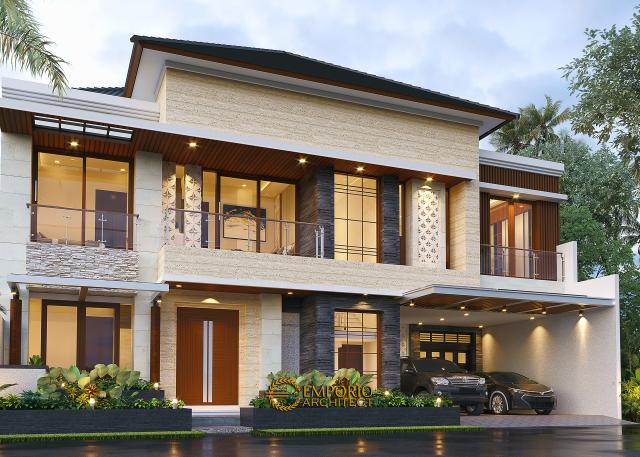 Gambar 2 Desain Rumah Modern 2 Lantai Ibu Nana di  Karawang, Jawa Barat