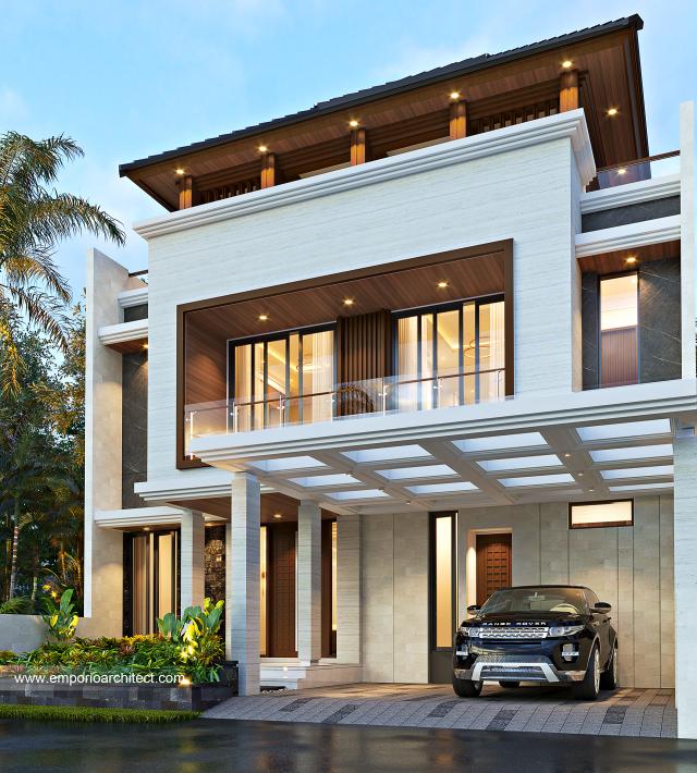 Desain Rumah Modern 2 Lantai Ibu LNA di Bogor - Tampak Depan