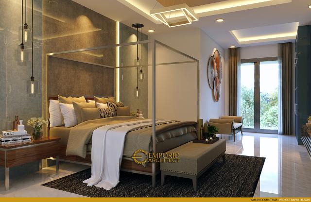 Desain Kamar Tidur Utama Rumah Modern 2 Lantai Bapak Eruwin di Tanjung Pinang, Kepulauan Riau