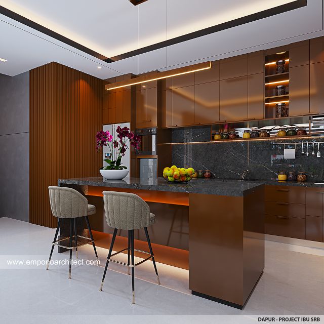 Desain Dapur Rumah Modern 2 Lantai Ibu SRB di Batam