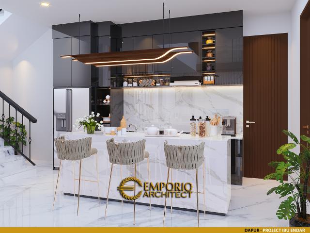 Desain Dapur Rumah Modern 2 Lantai Ibu Endar di Yogyakarta