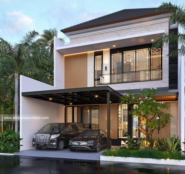 Gambar 2 Desain Rumah Modern 2 Lantai Bapak SRT 1380 di  Jakarta