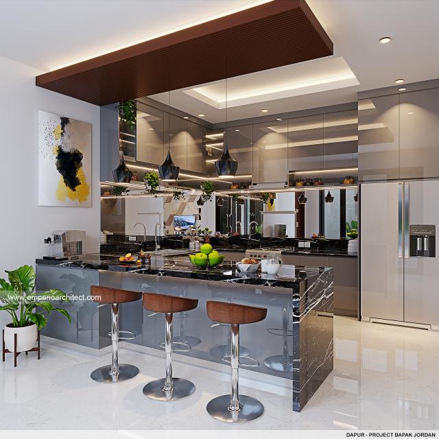 Desain Dapur Rumah Modern 2 Lantai Bapak Jordan di Makassar