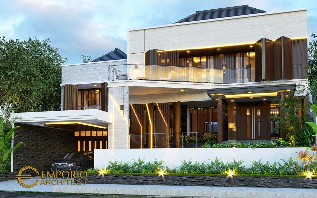 Desain Tampak Depan 2 Rumah Modern 2 Lantai Ibu Diana di Bandar Lampung