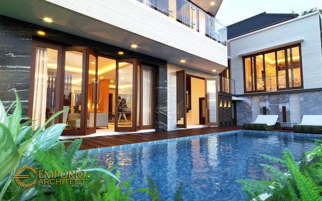 Desain Tampak Detail Belakang Rumah Modern 2 Lantai Ibu Diana di Bandar Lampung