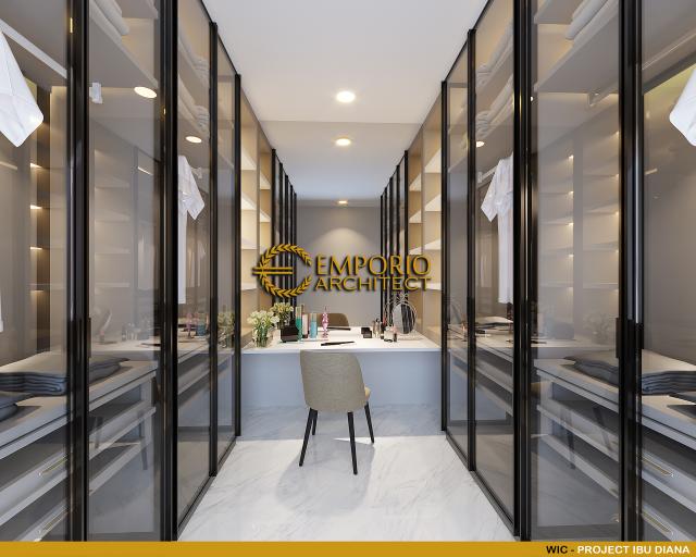 Desain Walk In Closet Rumah Modern 2 Lantai Ibu Diana di Bandar Lampung