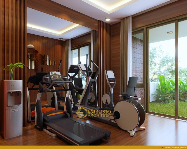 Desain Ruang Gym Rumah Modern 2 Lantai Bapak Arifin di BSD, Tangerang Selatan