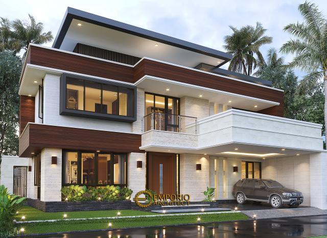 Gambar 1 Desain Rumah Modern 2 Lantai Bapak Arifin di  BSD, Tangerang Selatan, Banten