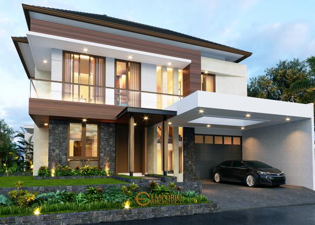 Gambar 2 Desain Rumah Modern 2 Lantai Ibu HST di  Bogor, Jawa Barat