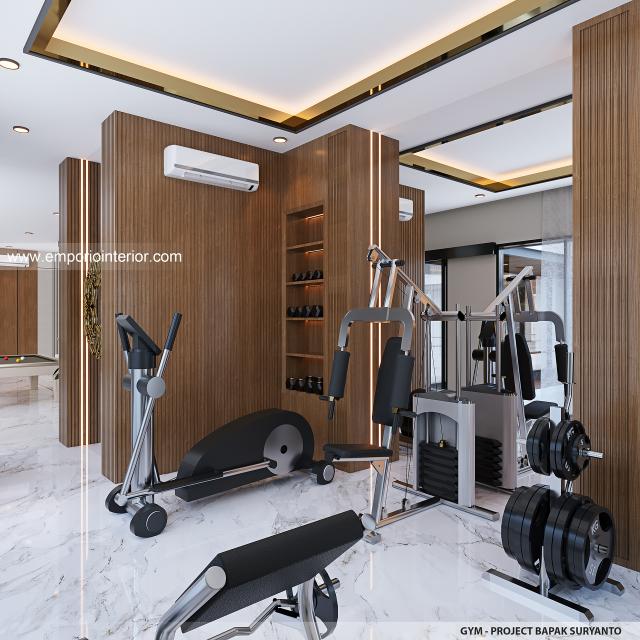 Desain Area Gym Rumah Modern 2 Lantai Bapak SRT di Medan