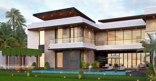 Desain Tampak Belakang Rumah Modern 2 Lantai Bapak SRT di Medan