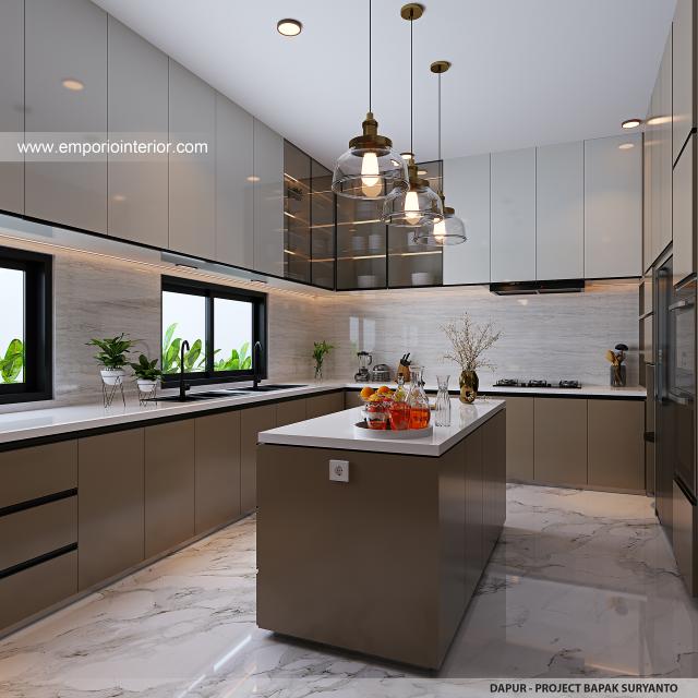 Desain Dapur Kotor Rumah Modern 2 Lantai Bapak SRT di Medan