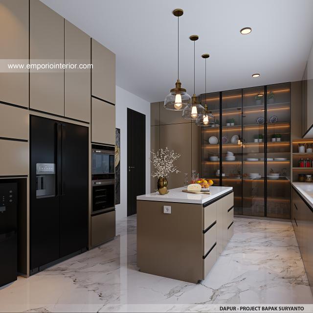 Desain Dapur Kotor Rumah Modern 2 Lantai Bapak SRT di Medan