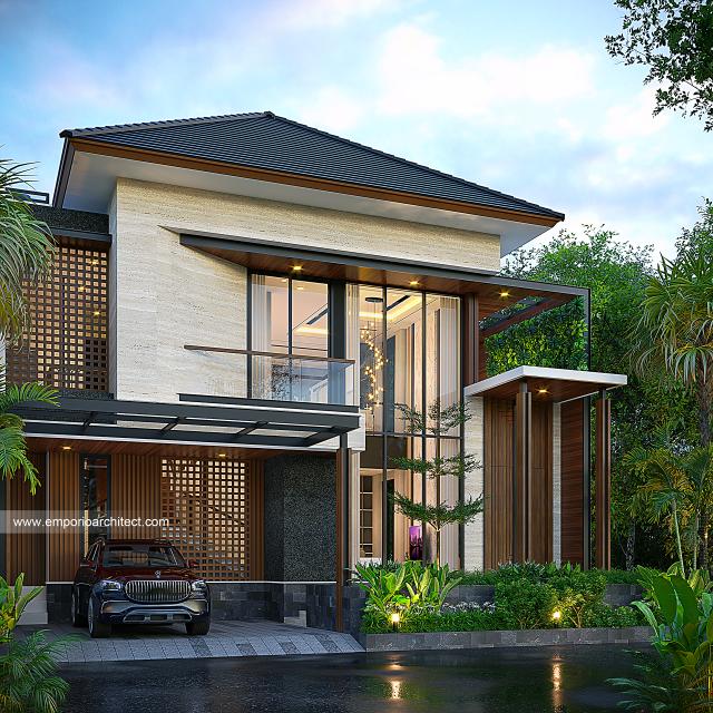 Gambar 1 Desain Rumah Modern 2 Lantai Ibu NNI 1527 di  Serpong, Tangerang Selatan