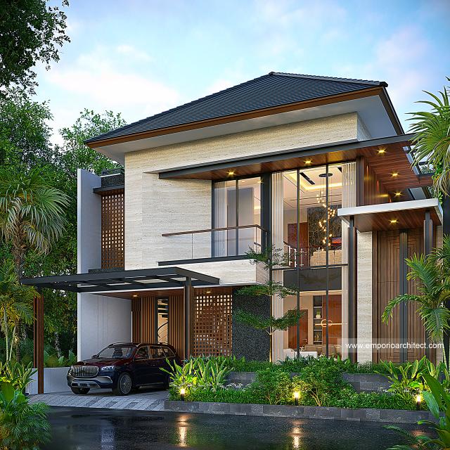 Gambar 2 Desain Rumah Modern 2 Lantai Ibu NNI 1527 di  Serpong, Tangerang Selatan