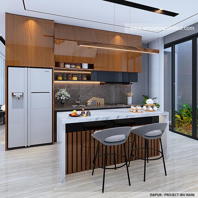 Desain Dapur Rumah Modern 2 Lantai Ibu NNI di Serpong, Tangerang Selatan