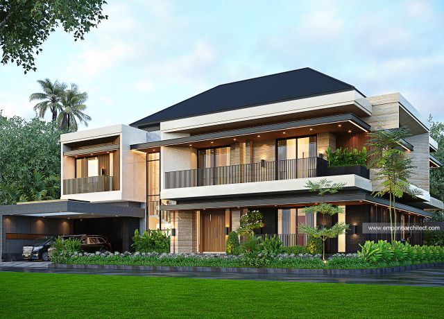 Gambar 1 Desain Rumah Modern 2 Lantai Bapak AST 2003 di  Bandung