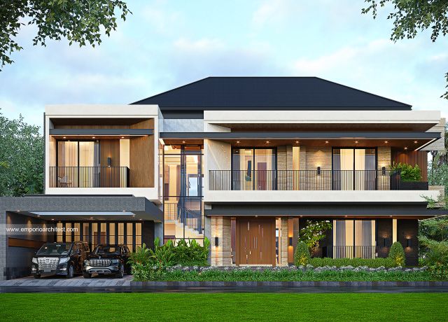 Gambar 2 Desain Rumah Modern 2 Lantai Bapak AST 2003 di  Bandung