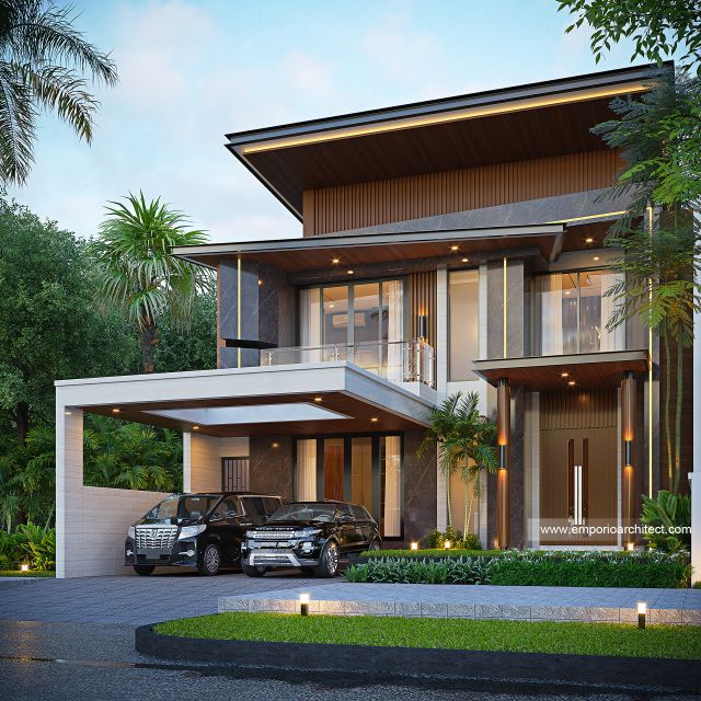 Gambar 1 Desain Rumah Modern 2 Lantai Bapak HLM 1917 di  Surabaya