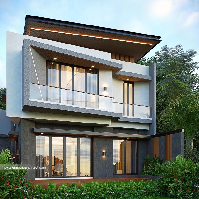 Desain Tampak Belakang Rumah Modern 2 Lantai Bapak TNN di Palembang