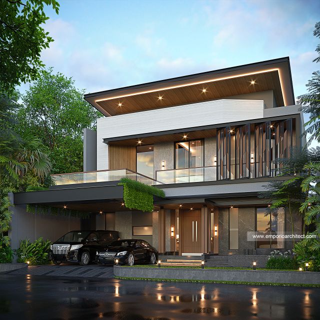 Gambar 2 Desain Rumah Modern 2 Lantai Bapak FLB 1970 di  BSD, Tangerang Selatan