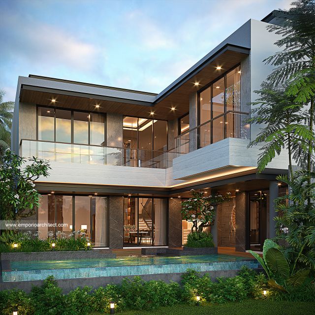 Gambar 1 Desain Rumah Modern 2 Lantai Bapak FLB 1970 di  BSD, Tangerang Selatan