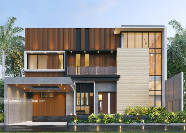 Desain Tampak Depan 3 Rumah Modern 2 Lantai Bapak Surip di Samarinda, Kalimantan Timur