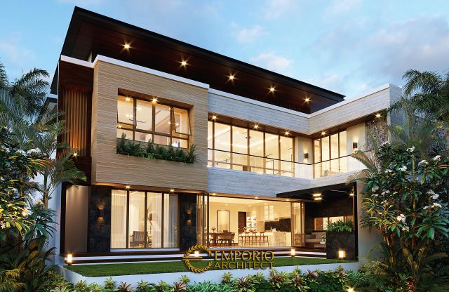 Desain Tampak Belakang Rumah Modern 2 Lantai Bapak Didi di Palembang