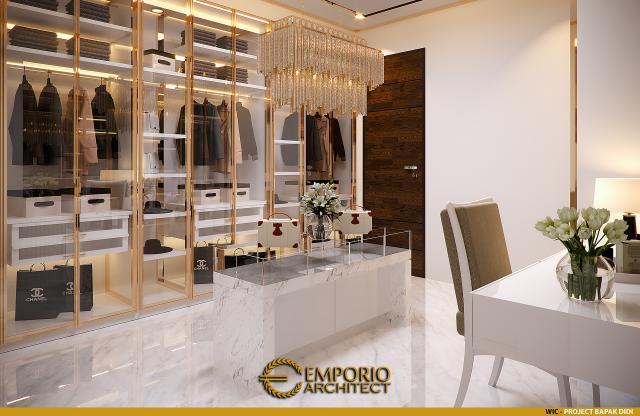 Desain Walk In Closet Rumah Modern 2 Lantai Bapak Didi di Palembang