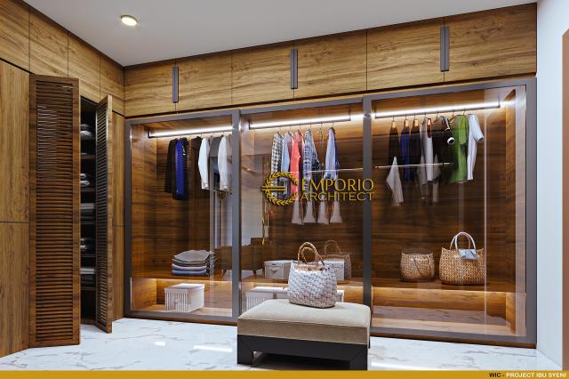 Desain Walk In Closet Rumah Modern 2 Lantai Ibu SYN di Alam Sutera, Tangerang Selatan, Banten