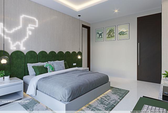 Desain Kamar Tidur Anak 1 Rumah Modern 2 Lantai Ibu Senja di Mojokerto