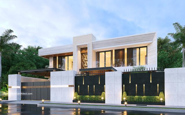 Gambar 2 Desain Rumah Modern 2 Lantai Ibu Senja di  Mojokerto