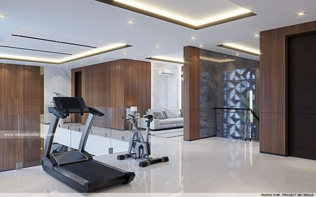 Desain Area Gym Rumah Modern 2 Lantai Ibu Senja di Mojokerto