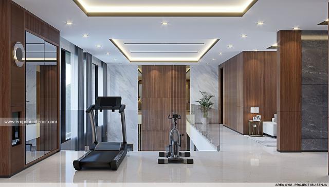 Desain Area Gym Rumah Modern 2 Lantai Ibu Senja di Mojokerto