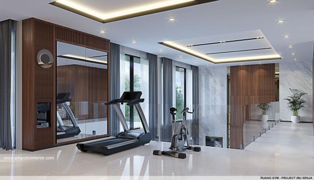 Desain Area Gym Rumah Modern 2 Lantai Ibu Senja di Mojokerto