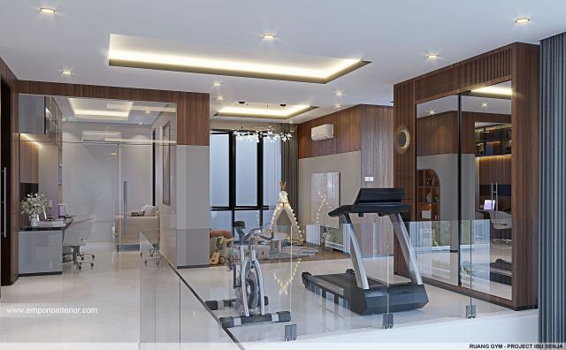 Desain Area Gym Rumah Modern 2 Lantai Ibu Senja di Mojokerto