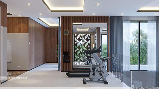 Desain Area Gym Rumah Modern 2 Lantai Ibu Senja di Mojokerto