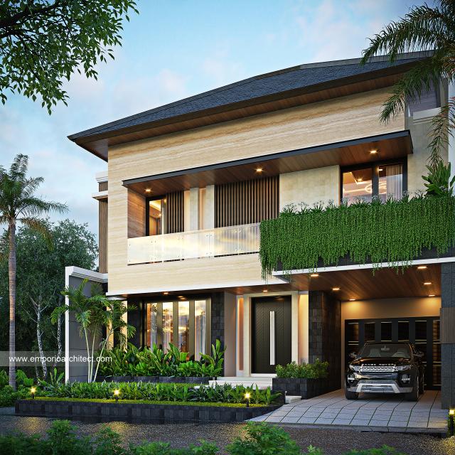 Desain Rumah Modern 2 Lantai Ibu IRM di Denpasar, Bali - Tampak Depan