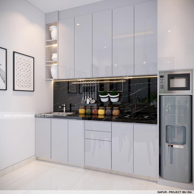 Desain Dapur Rumah Modern 2 Lantai Ibu Ida di Jakarta