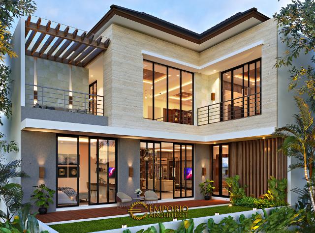 Desain Tampak Belakang Rumah Modern 2 Lantai Bapak Akhmad Fahmi di Bekasi, Jawa Barat